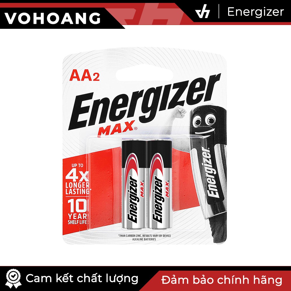 Bộ 2 pin AA Alkaline Energizer E91 chất lượng cao, tương thích mọi thiết bị