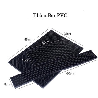 [Sỉ] Thảm Úp Cốc Cao Su Quầy Bar 45x30cm - Thảm 60x8cm - Thảm 15x30cm - Thảm bar pha chế màu đen