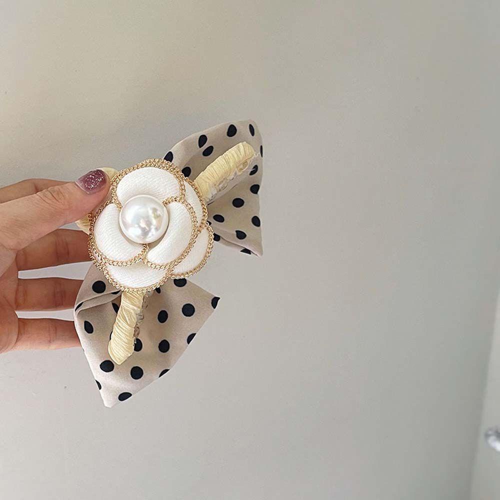 MXGOODS Kẹp tóc hỗ trợ rửa mặt Nơ Họa Tiết Chấm Bi Dễ Thương Dành Cho Nữ