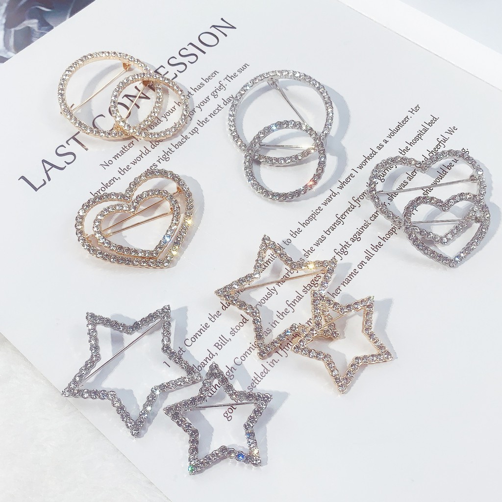 Trâm Cài Áo Kim Cương Đa Năng Hình Ngôi Sao Năm Cánh Chống Chói