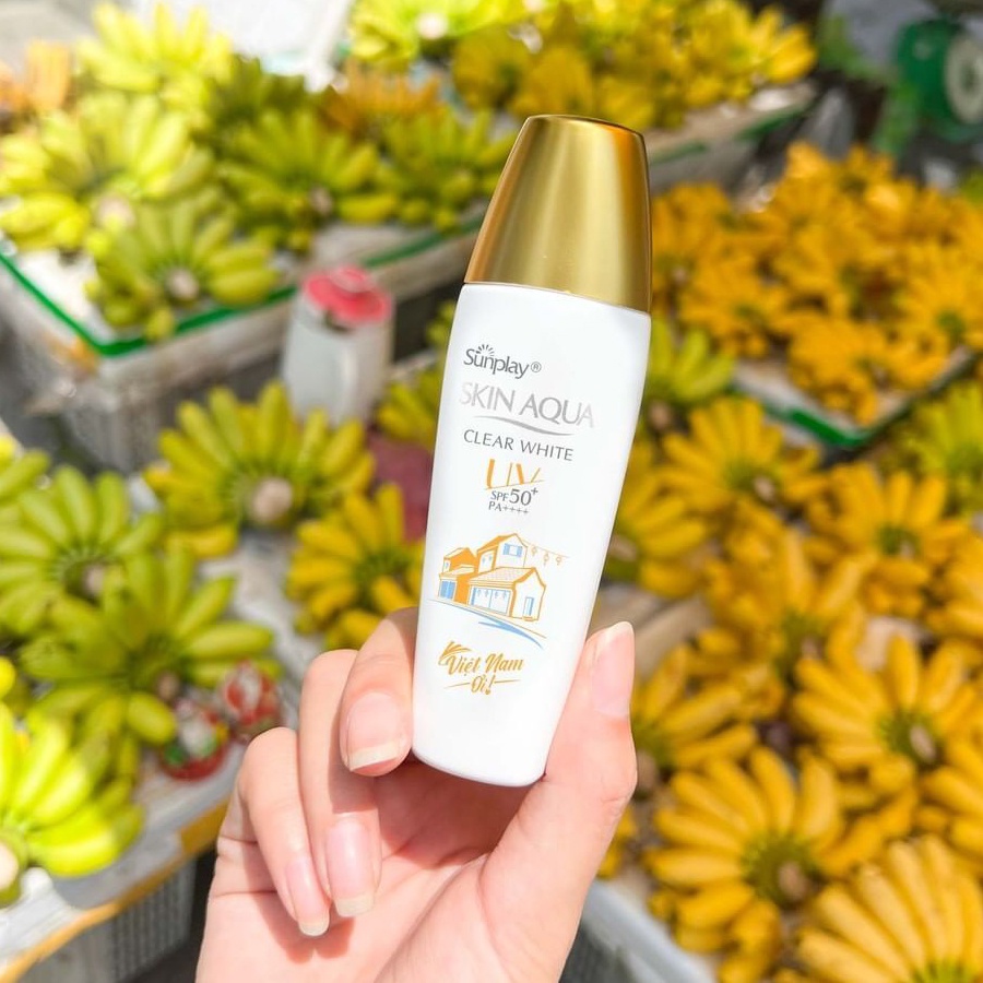 Kem Chống Nắng Dạng Milk & Gel Dưỡng Sáng Cho Da Mặt Và Body Sunplay Skin Aqua White SPF 50+ PA++++