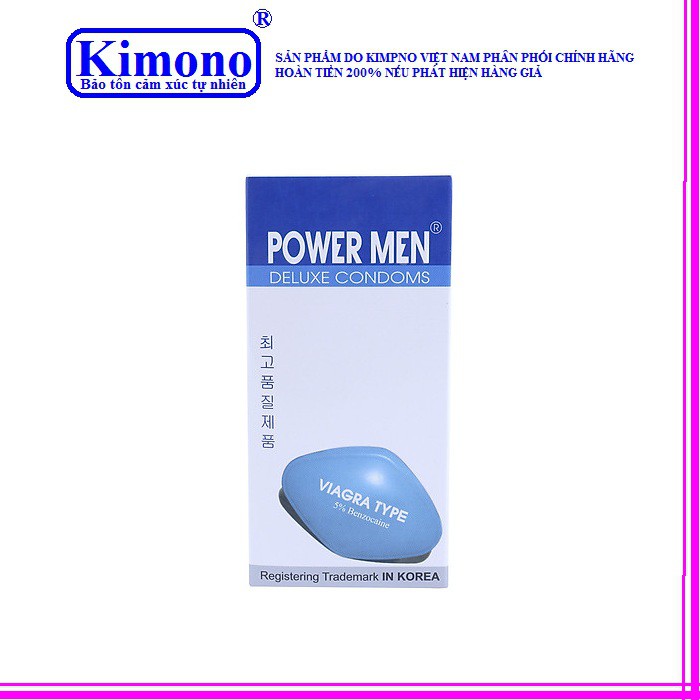 Bao cao su Powermen Viagra 12 bao / hộp - Kéo dài thời gian quan hệ