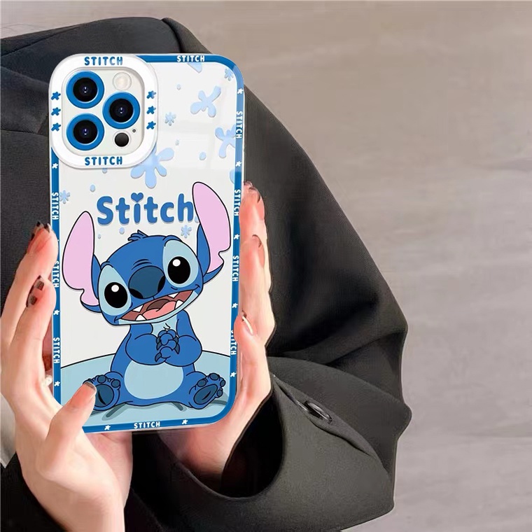 Ốp Điện Thoại Trong Suốt Chống Sốc Hình Stitch Cho iPhone 12 13Pro Max Mini SE 2020 6 6S 7 8 Plus X XS Max XR 11