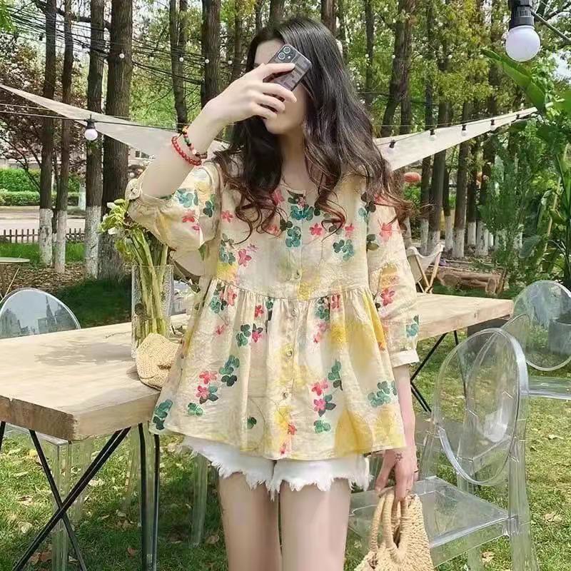 Áo IELGY tay lửng cổ tròn thời trang Hàn Quốc dành cho nữ