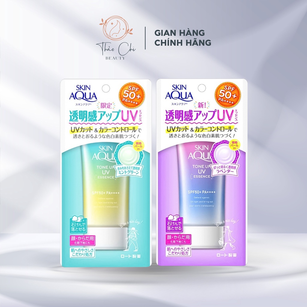 Kem chống nắng Skin Aqua UV SPF 50+ 80ml kiềm dầu nâng tone cho da dầu mụn, da khô, da thường nội địa Nhật Rose.beautify
