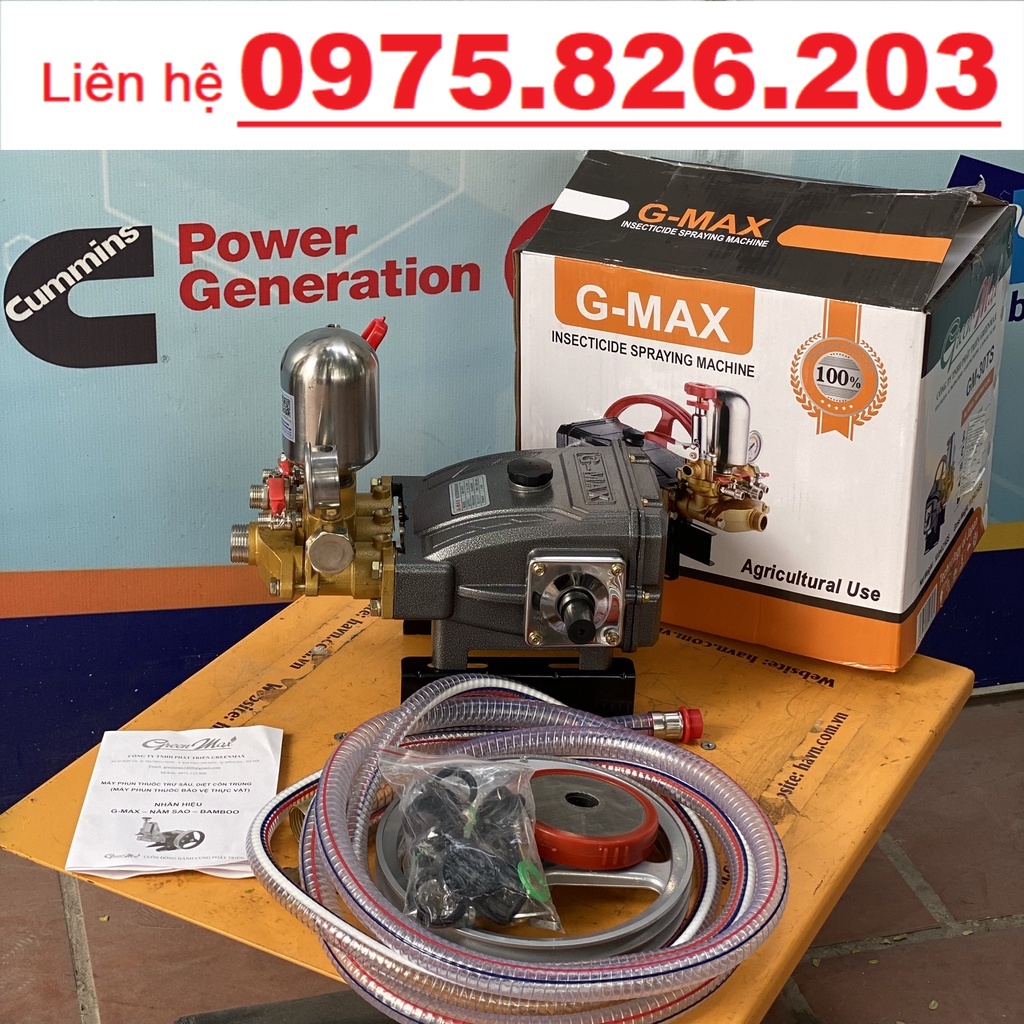 - Đầu Phun Xịt Áp Lực 2HP Gmax GM-30TS Piston Sứ, Hàng Chính Hãng