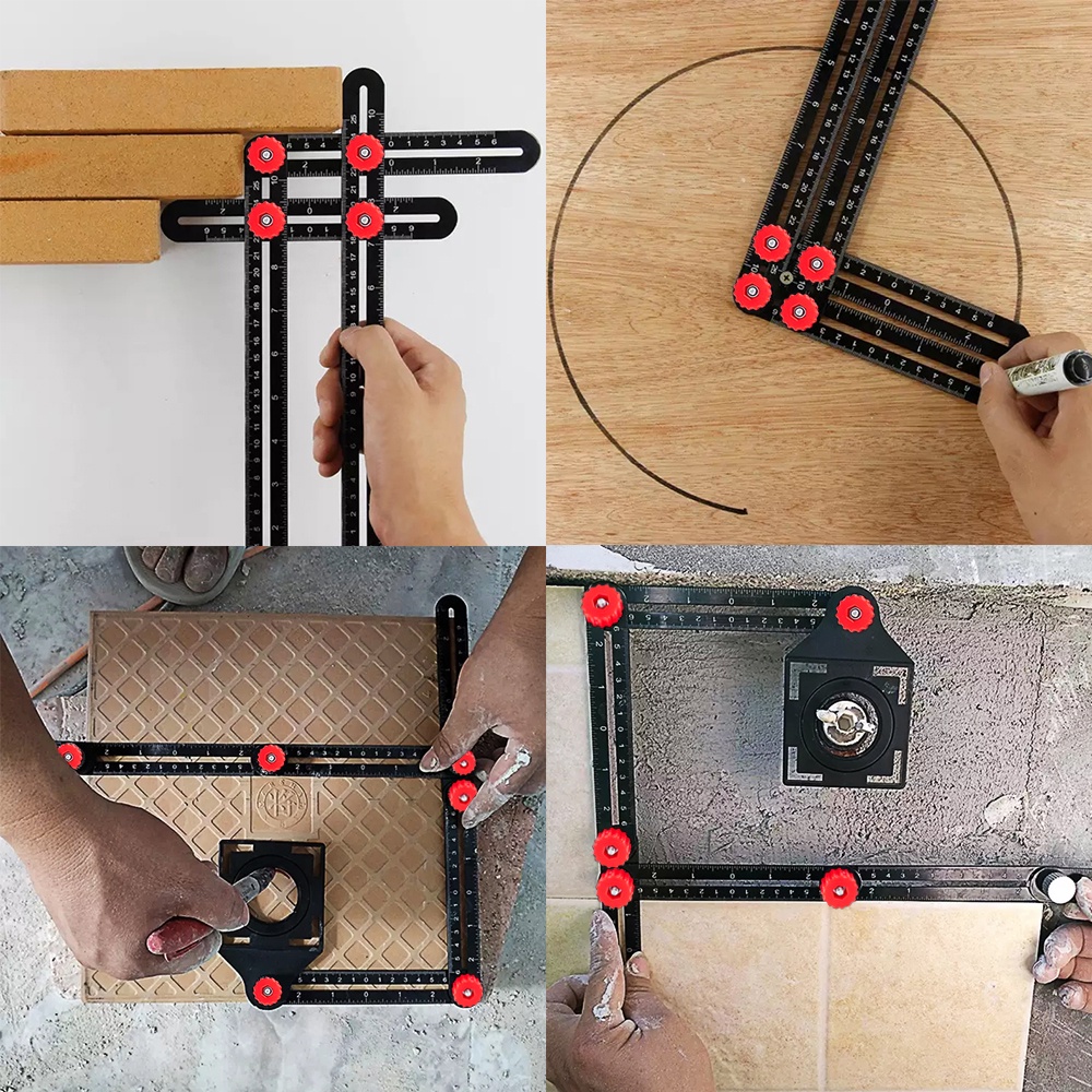 Thước Đo Góc 6 Góc Bằng Hợp Kim Nhôm Chuyên Dụng Trong Gia Công Chất Lượng Cao