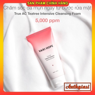 Sữa rửa mặt VARIHOPE True AC Tea Tree Intensive Cleansing Foam VARI HOPE SRM làm sạch da sâu