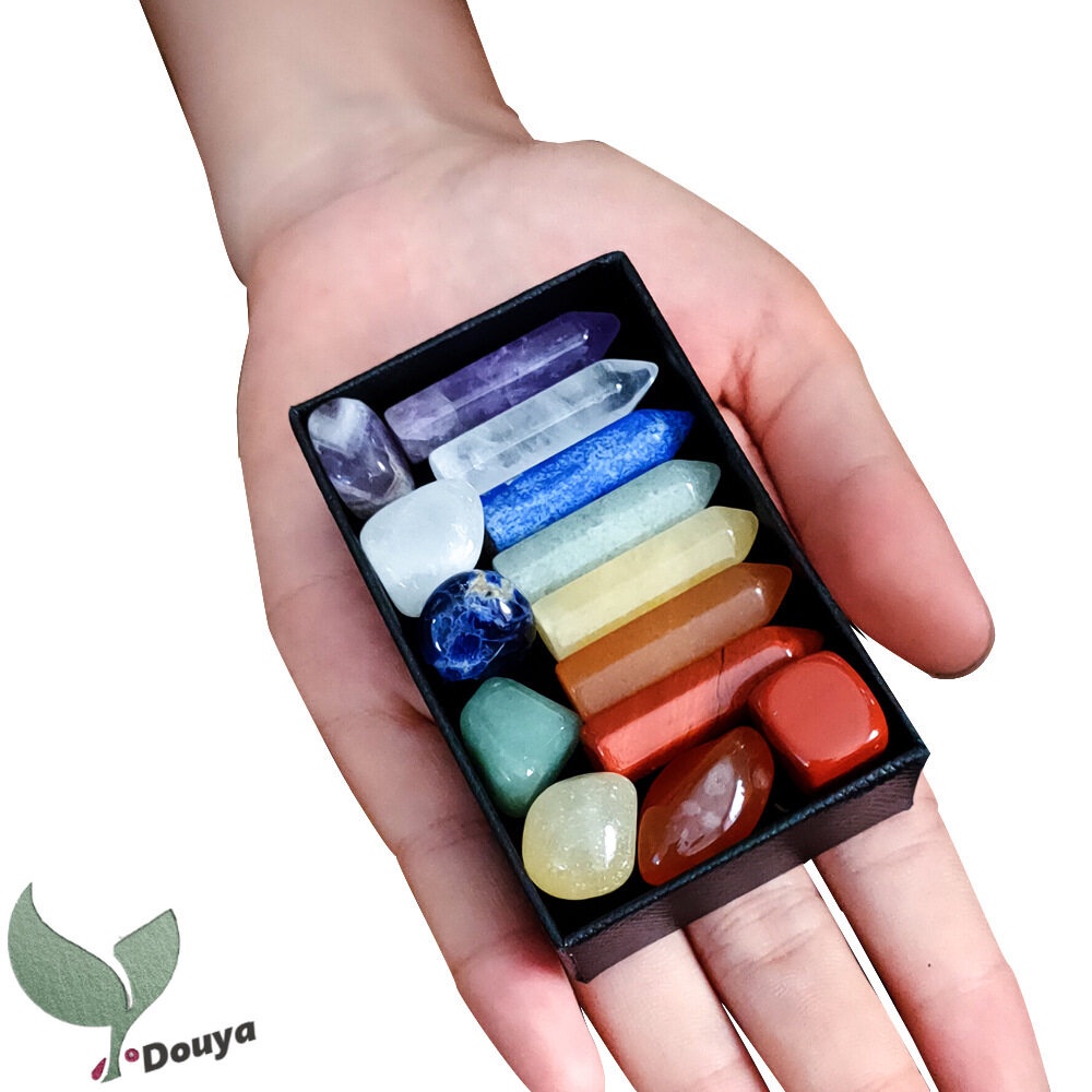 Bộ 7 Viên Đá Chakra Pha Lê Chữa Bệnh: Bộ Đũa Thiền