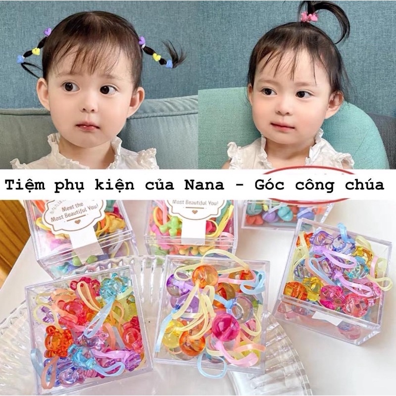Hạt charm xỏ chun cột tóc cho bé