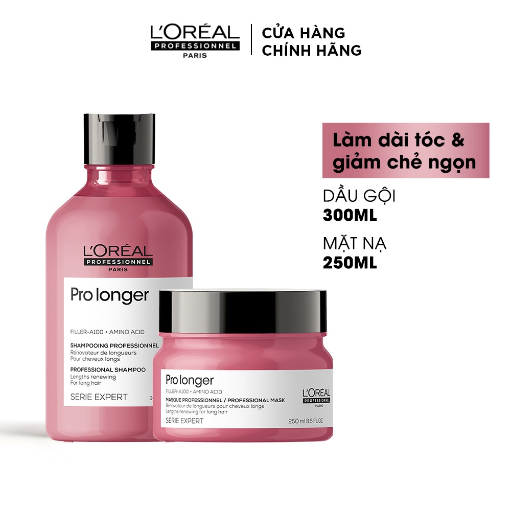 Combo gội và mặt nạ giảm gãy rụng, dưỡng dài và dày tóc L'oreal Professionnel Serie Expert Pro Longer