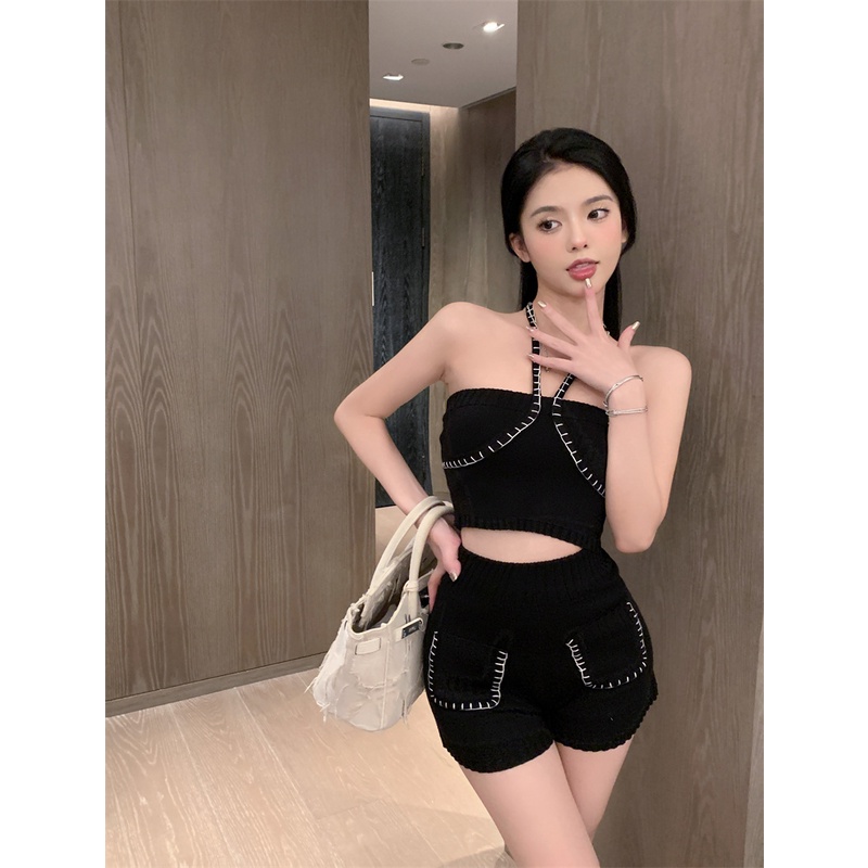 Cocory vn Set Áo Ống + Quần Short Lưng Cao Thời Trang Quyến Rũ Cho Nữ