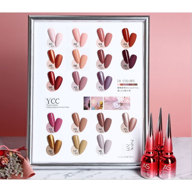Sơn Gel AS chai đỏ mẫu mới Mã YCC ( Cam Kết Chính Hãng _ chọn màu tự do hơn 2000 màu)