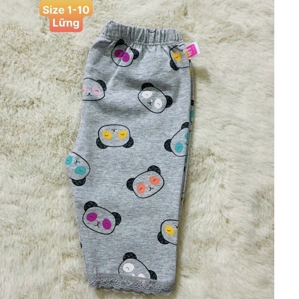 Quần legging Lửng Cho Bé Gái Chất Thun Cotton Co Dãn Mịn (4-25kg)