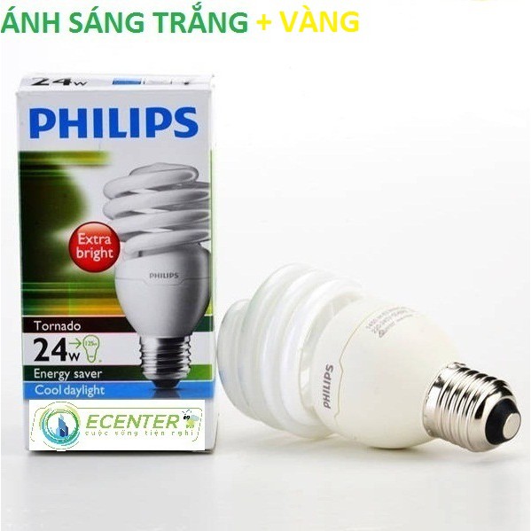 Đèn Compact Philips Tornado 24W CDL E27 ( Ánh sáng Trắng + Vàng )