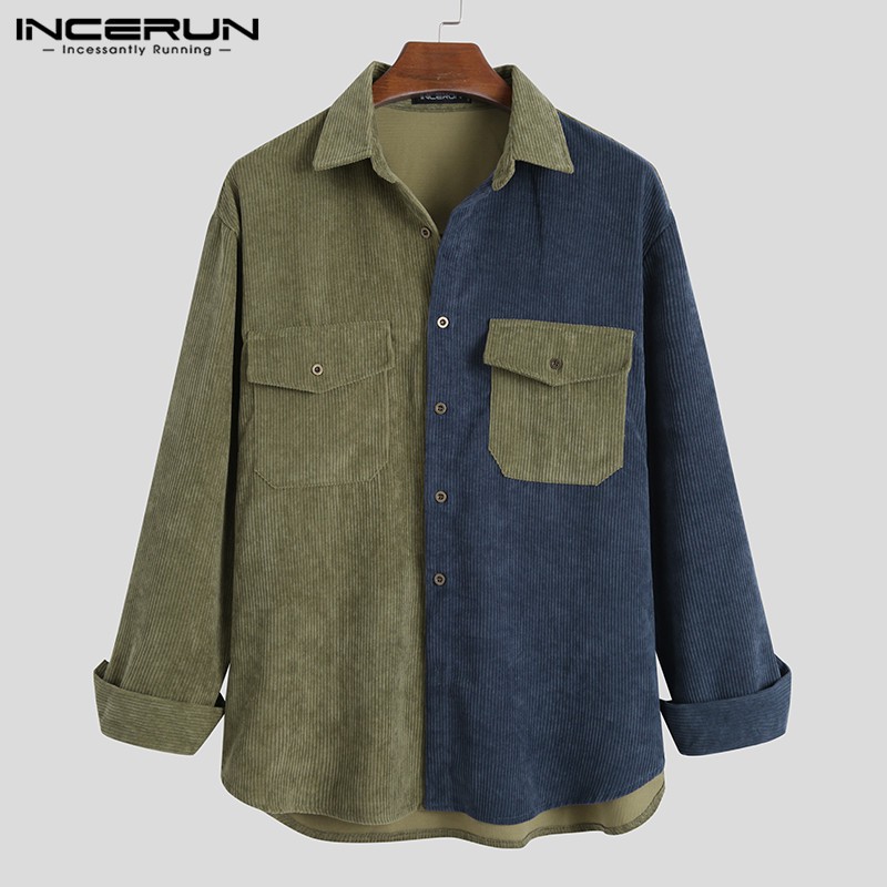Áo sơ mi INCERUN tay dài phong cách vintage thời trang cho nam | BigBuy360 - bigbuy360.vn