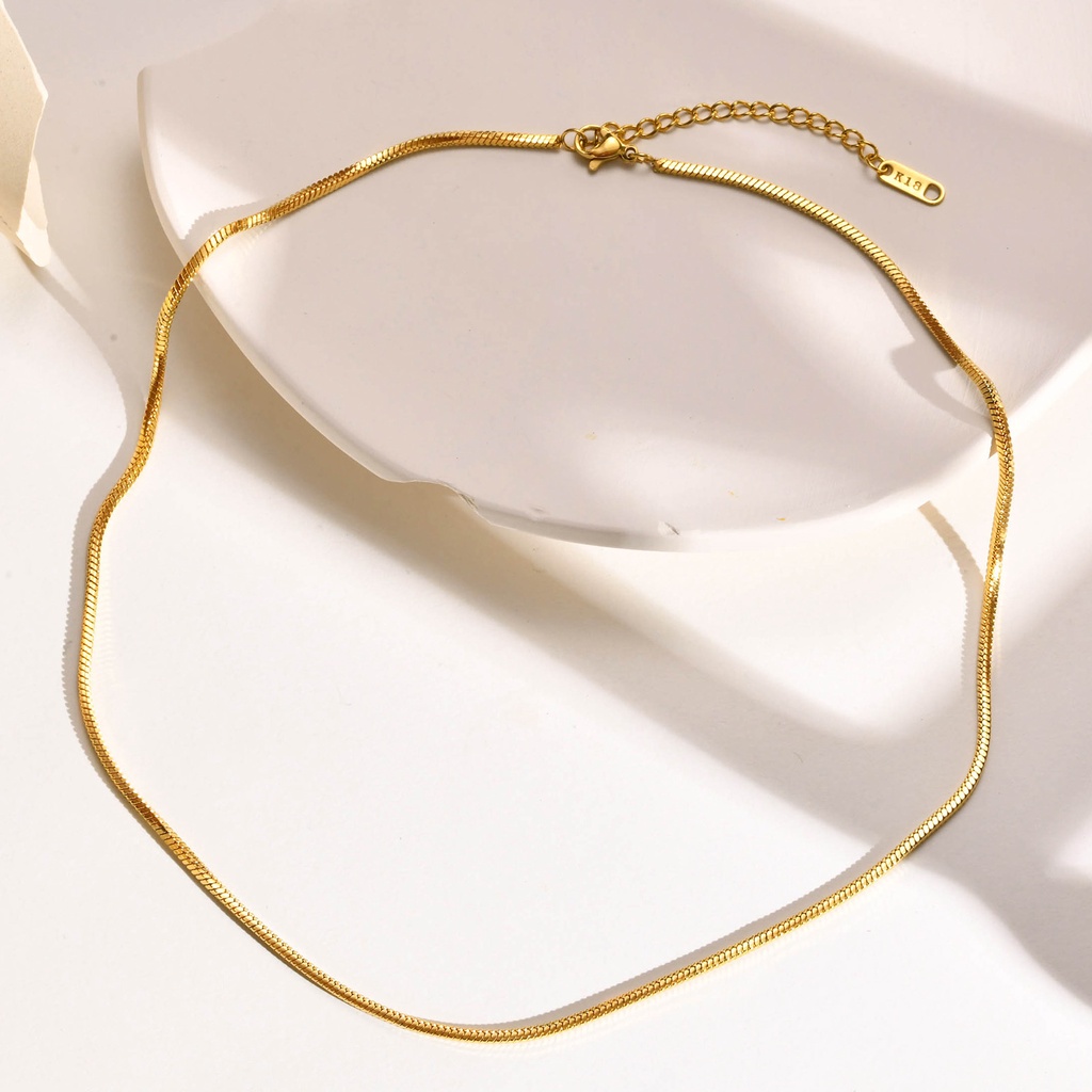 Vnox Bộ Vòng Tay / Vòng cổ Dạng Chuỗi Rắn Tròn 20 Inches 18k Thời Trang Cho Nữ