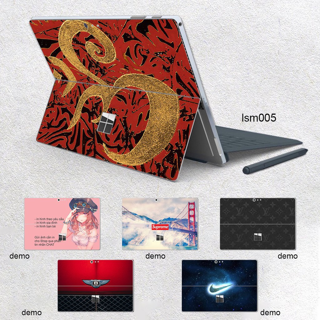 Skin dán hình Biểu Tượng Om Vàng - lsm005 cho Surface 3 2015; Go, Go 2, Go 3; Pro 2 3 4 5 6 7 8 9 X