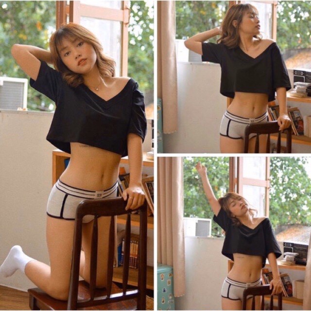 Áo Croptop Nữ 🌸 Áo croptop basic cổ tim nữ 🌸 SIÊU HOT