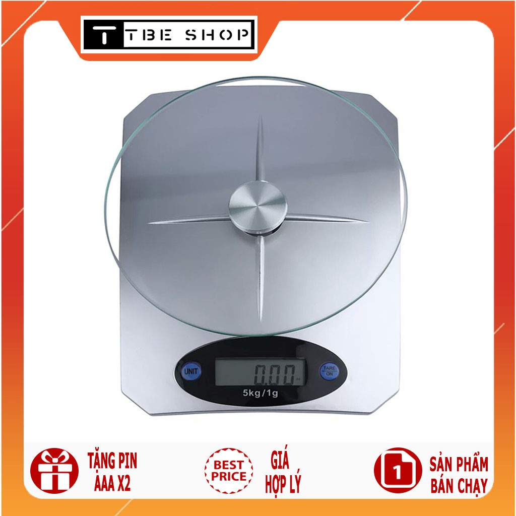 [Bảo Hành 1 Năm] Cân Điện Tử Nhà Bếp Mini Mặt Kính Cường Lực 5kg TBE SHOP | BigBuy360 - bigbuy360.vn