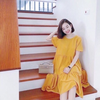 Đầm suông tầng vàng (kèm hình thật)
