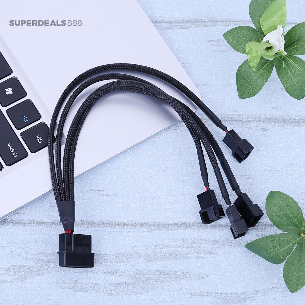 Dây cáp chia 4 cổng 3pin từ IDE Molex sang 4 cổng 3pin / 4pin