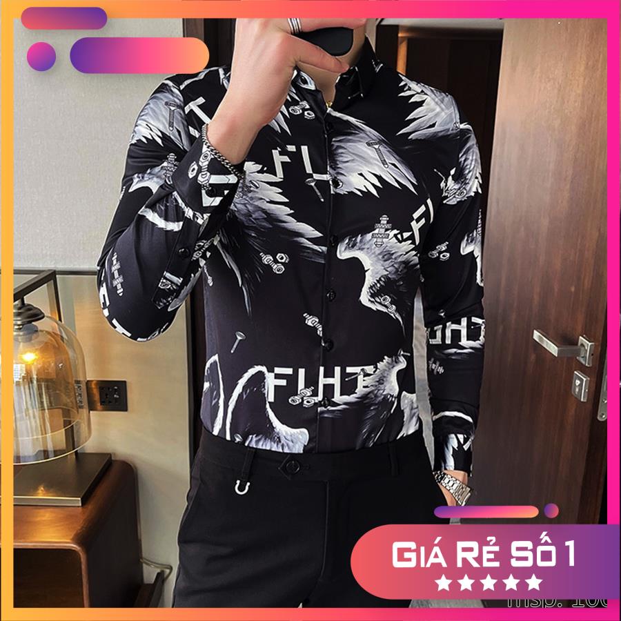 Áo sơ mi TSM Họa Tiết cánh chim thời thượng mã 105 và 106