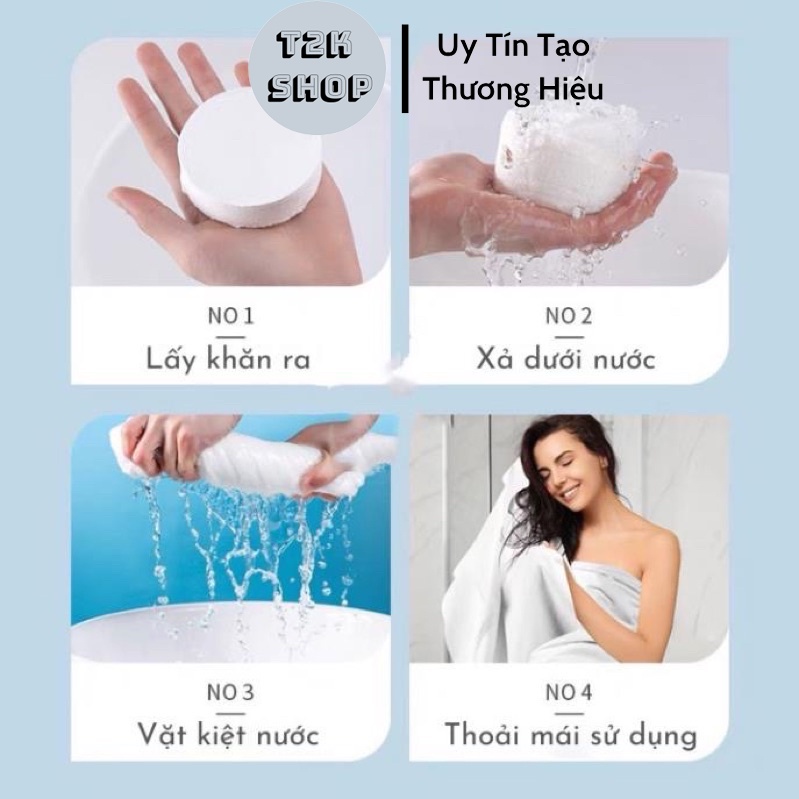 Khăn Tắm Nén Du Lịch Kích Thước 70*140cm Bằng Cotton Dùng Một Lần Tiện Lợi - T2K Shop
