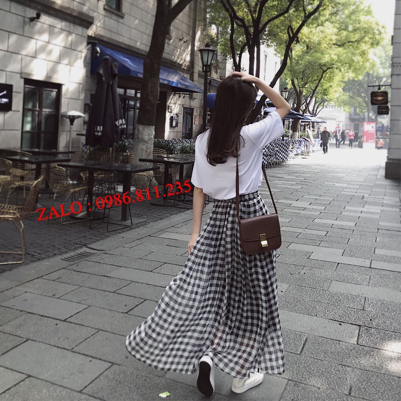 -CHÂN VÁY DÀI MAXI CARO HÀN QUỐC SIÊU XINH-CÓ FEEDBACK KHÁCH | BigBuy360 - bigbuy360.vn