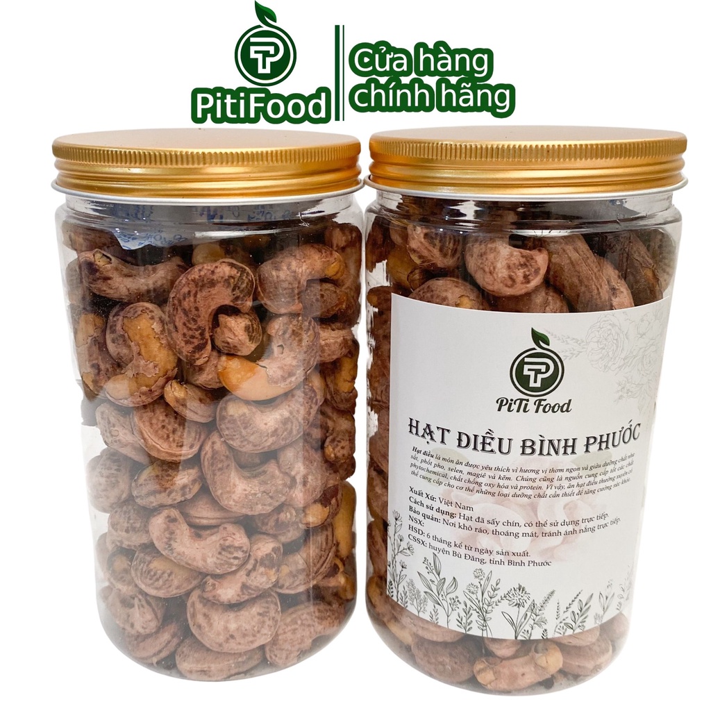 500g Hạt điều rang muối Bình Phước, điều A cồ cao cấp, nguyên hạt loại đặc biệt thơm ngon by PiTi food