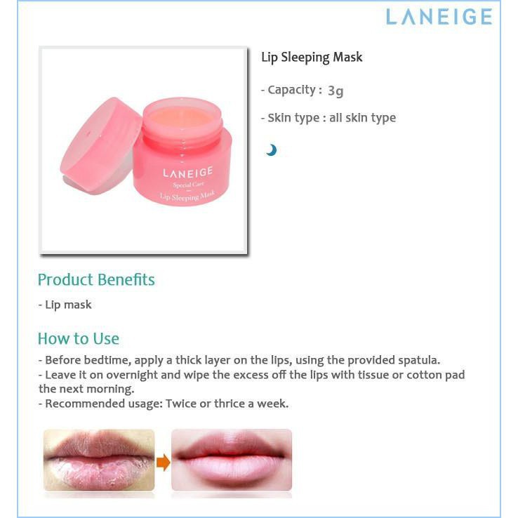 Mặt Nạ Ngủ Cho Môi LANEIGE 3g