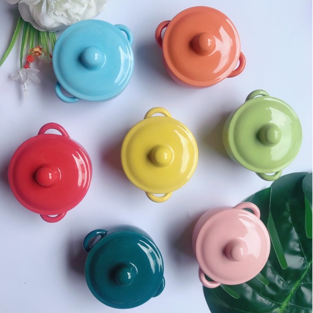 BÁT SỨ NỒI 2 Quai mini + Kèm Nắp ( ADKN )