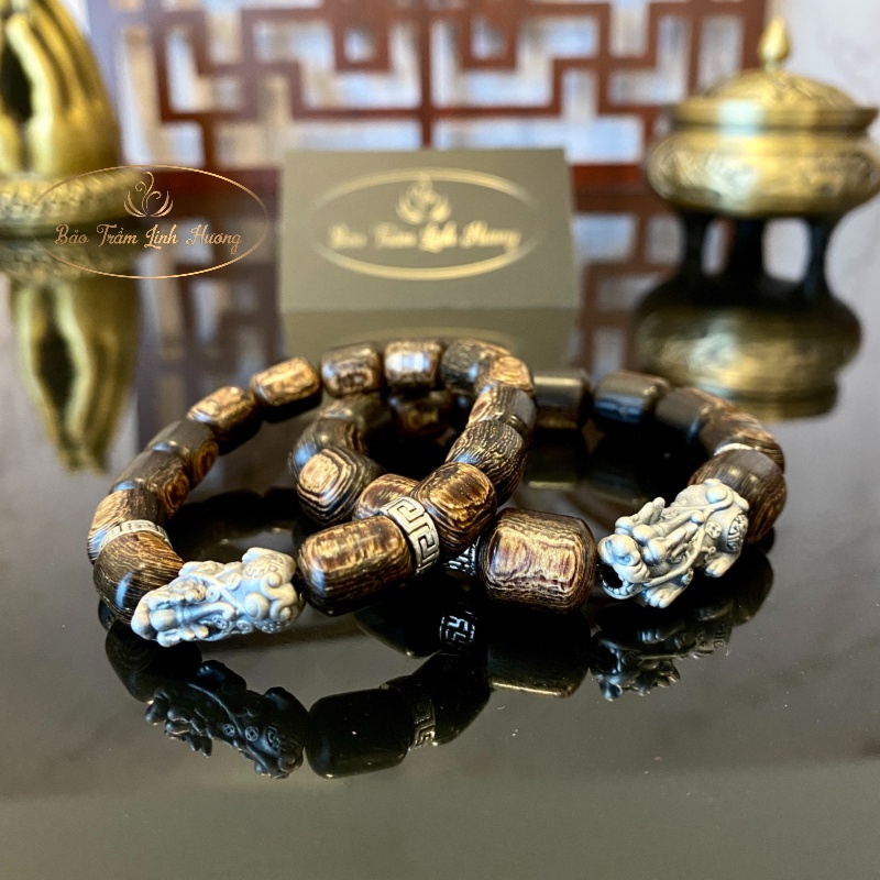 Vòng Tay Trầm Hương [ Chính Hãng ] Hạt Trúc Mix Bạc 925 Tự Nhiên 10 - 12mm Cao Cấp Quà Tặng Cho Nam Nữ - Sánh Trúc 925