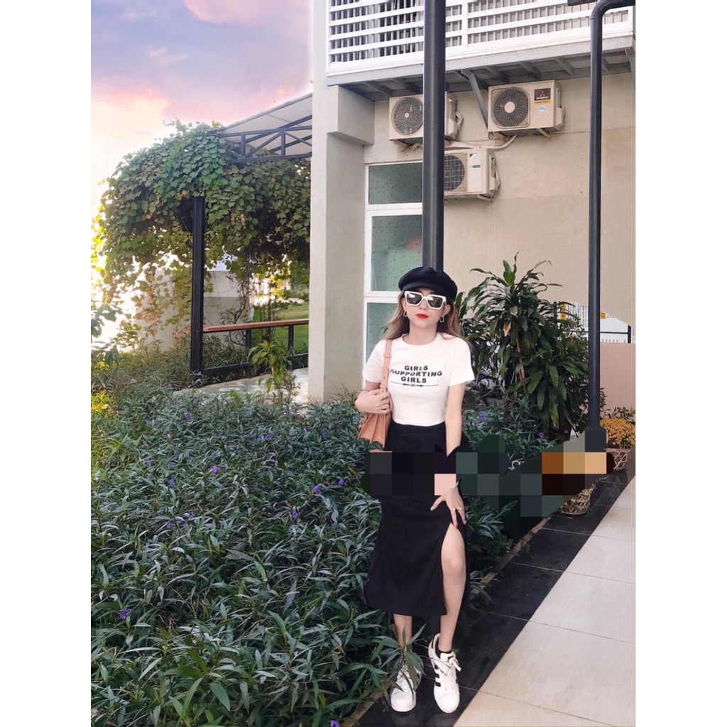 SET ÁO CROPTOP GIRL MIX CHÂN VÁY UMI HOT