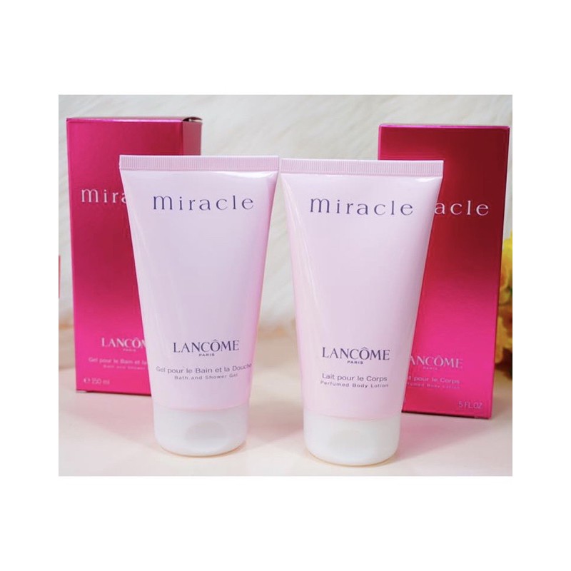 Bộ sữa tắm và dưỡng thể hương nước hoa Lancome Miracle 150 ml x 2