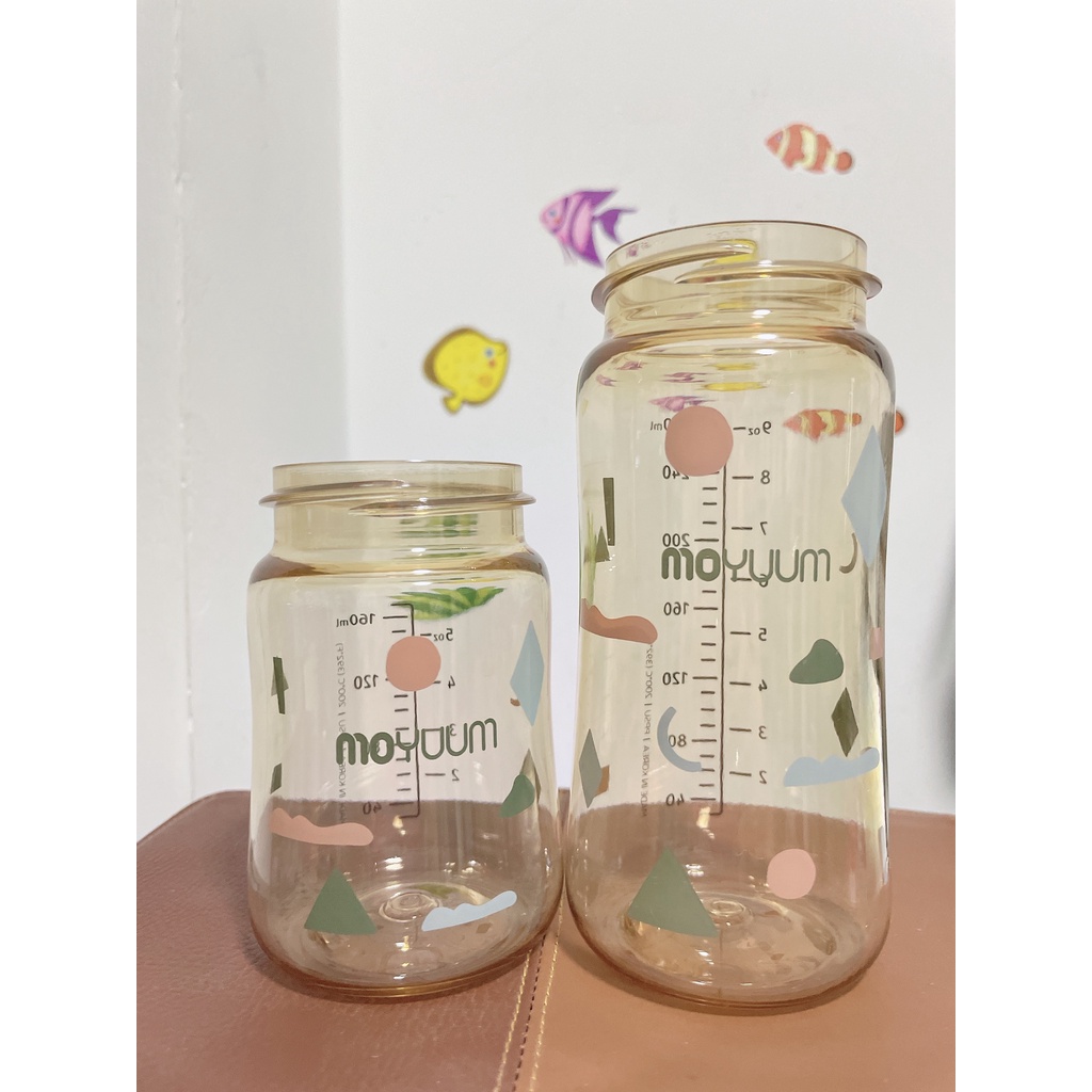 (Tách lẻ) Thân bình sữa Moyuum Bản trơn Gold/ Mây cloud/ Hoa Daisy/ Lạc đà/ Tím clover/ Thủy tinh - size 170ml và 270ml