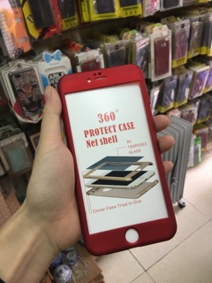 Combo: 3 món ( ốp ip6plus đỏ; ip7 plus gold;kính trắng 7+)