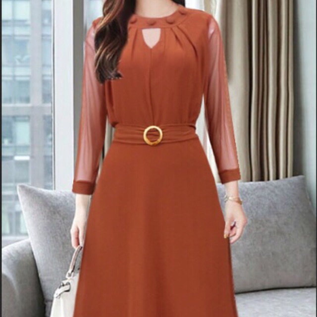 Đầm phối lưới tay