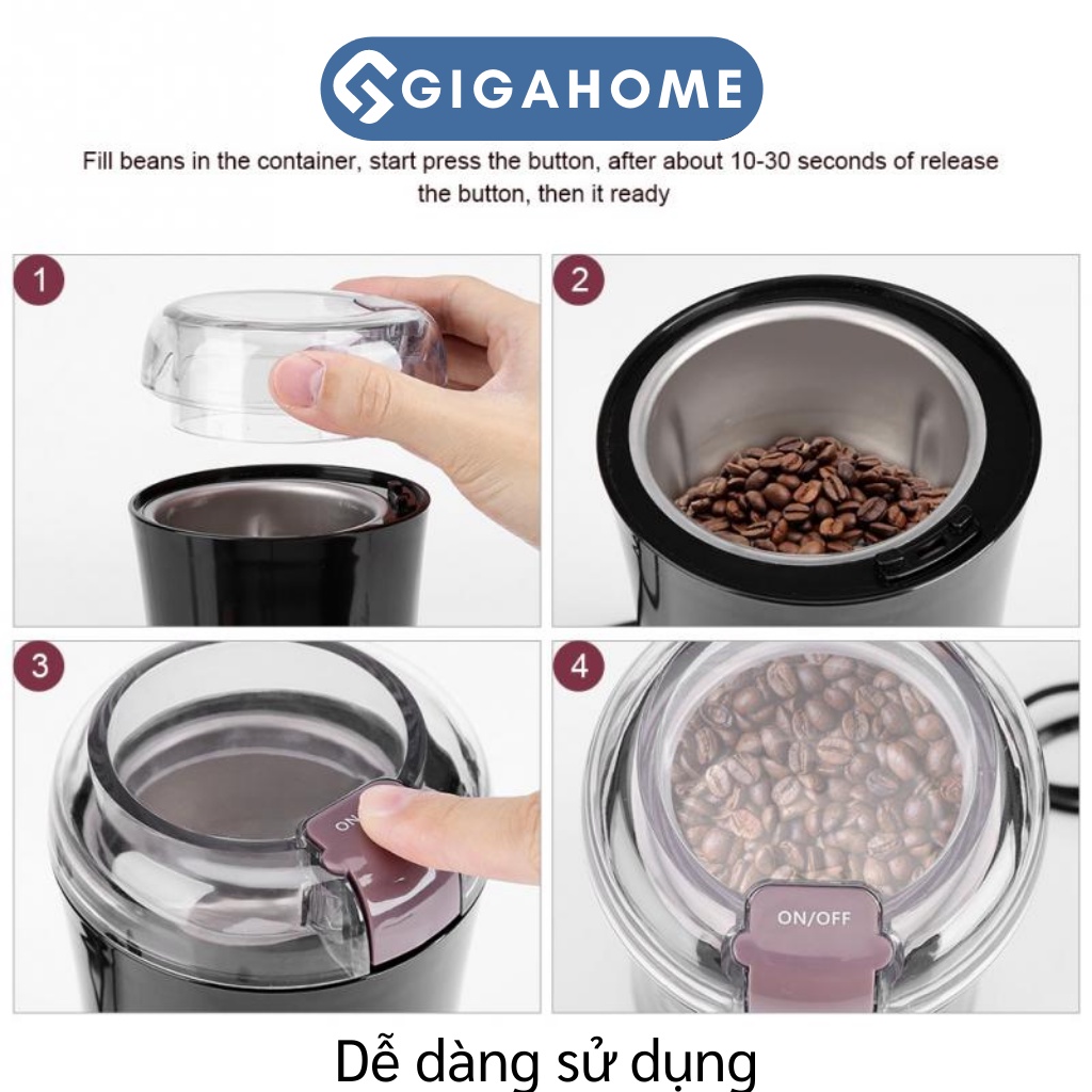 Máy Xay Nghiền Hạt Khô, Bột Ngũ Cốc, Cà Phê GIGAHOME Cực Nhanh, Nhỏ Gọn 9585