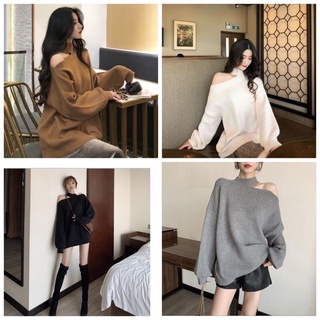 Áo nỉ nữ dáng cut out khoét vai dài tay form dưới 62kg