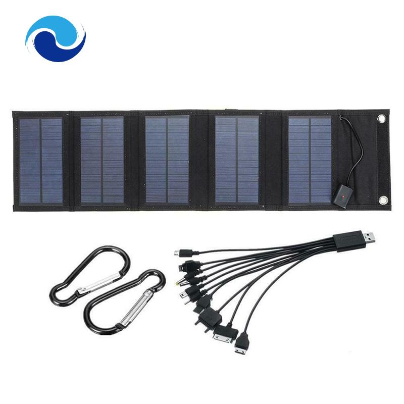 Tấm Sạc Năng Lượng Mặt Trời Gập Gọn Chống Nước 70W Cho Cắm Trại Ngoài Trời
