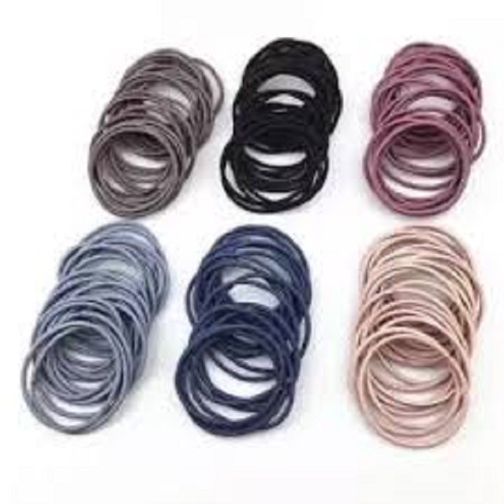Thun cột tóc set 3 dây trơn Hàn Quốc màu ngẫu nhiên