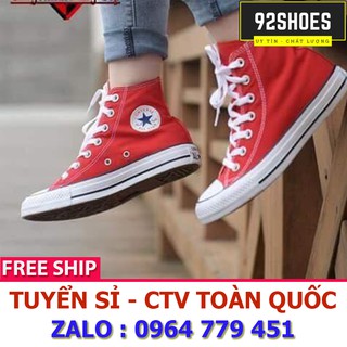 Giày thể thao nam nữ cv classic đỏ tươi cổ cao