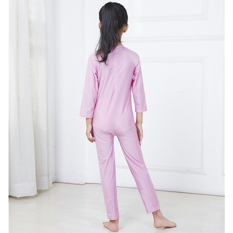 Áo bơi bé gái liền thân dài tay quần dài SIZE BÉ 16-30KG (Không nón bơi)