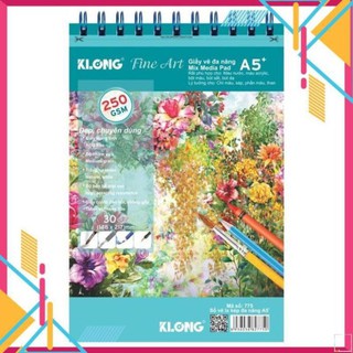 Sổ vẽ KLONG lò xo kép đa năng Fine Art A5 - 250 GSM - 30 tờ; MS: 775,