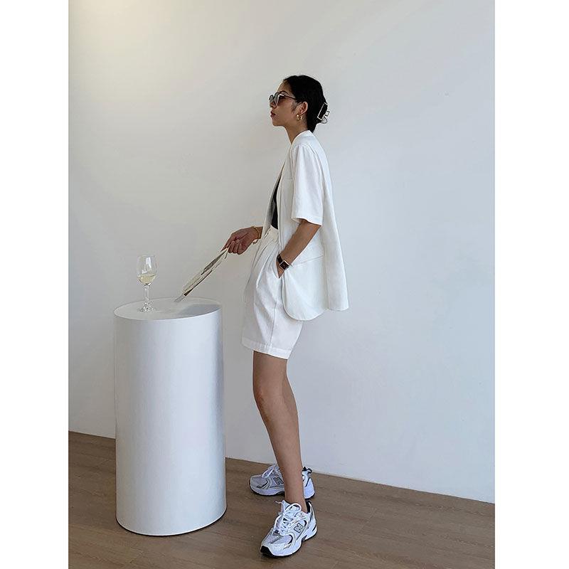 Áo Khoác Vest Tay Ngắn Màu Đen Thời Trang Mùa Hè 2022 Dễ Phối Đồ Phong Cách Hàn Quốc