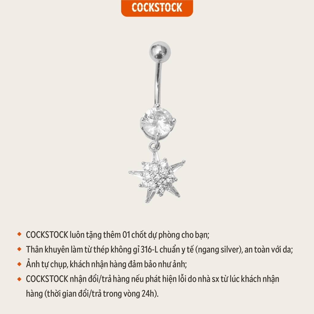 Khuyên rốn Star and Flower CockStock