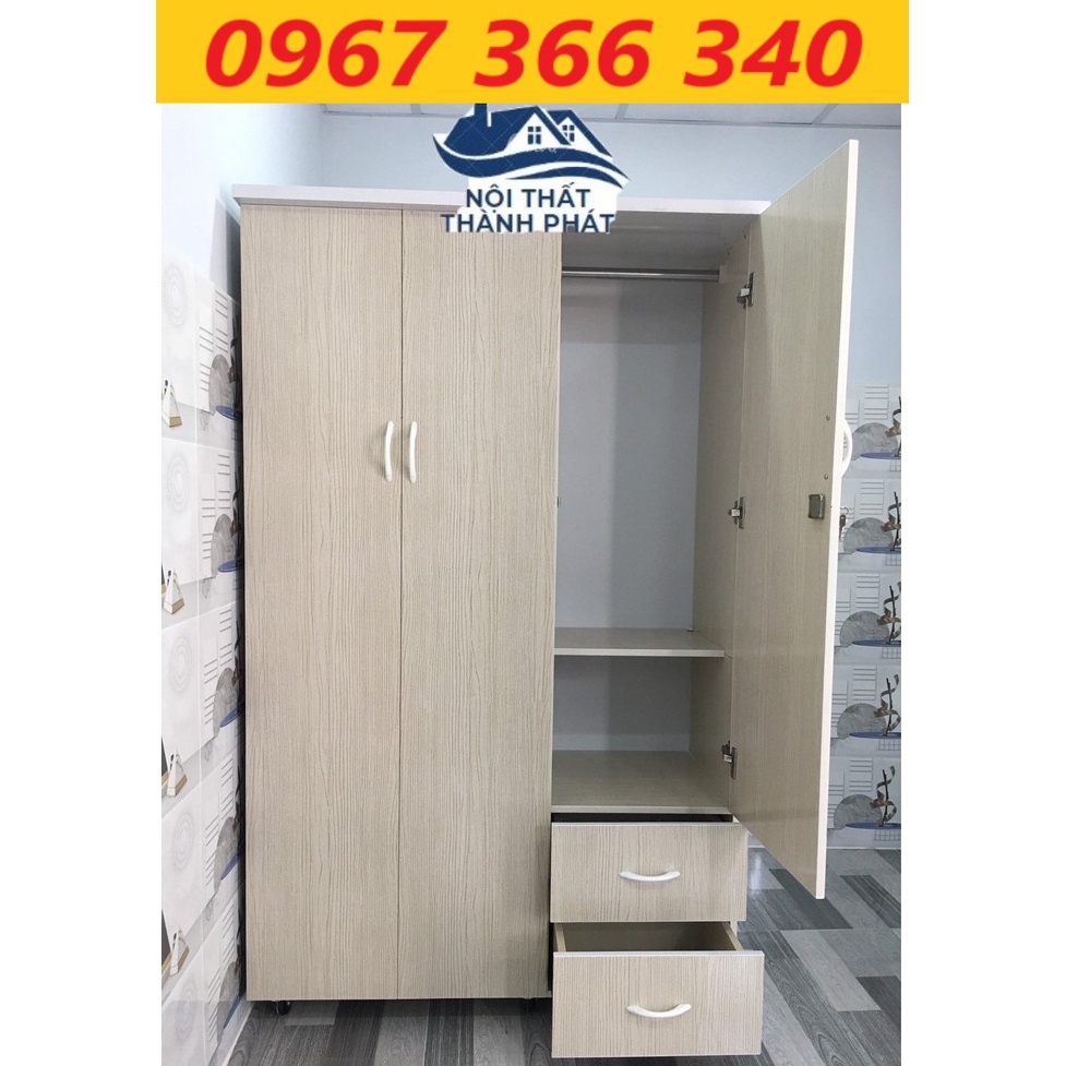 Tủ nhựa đài loan 3 cánh lớn đựng quần áo trơn ,in 3D cao cấp chỉ ship HCM BD