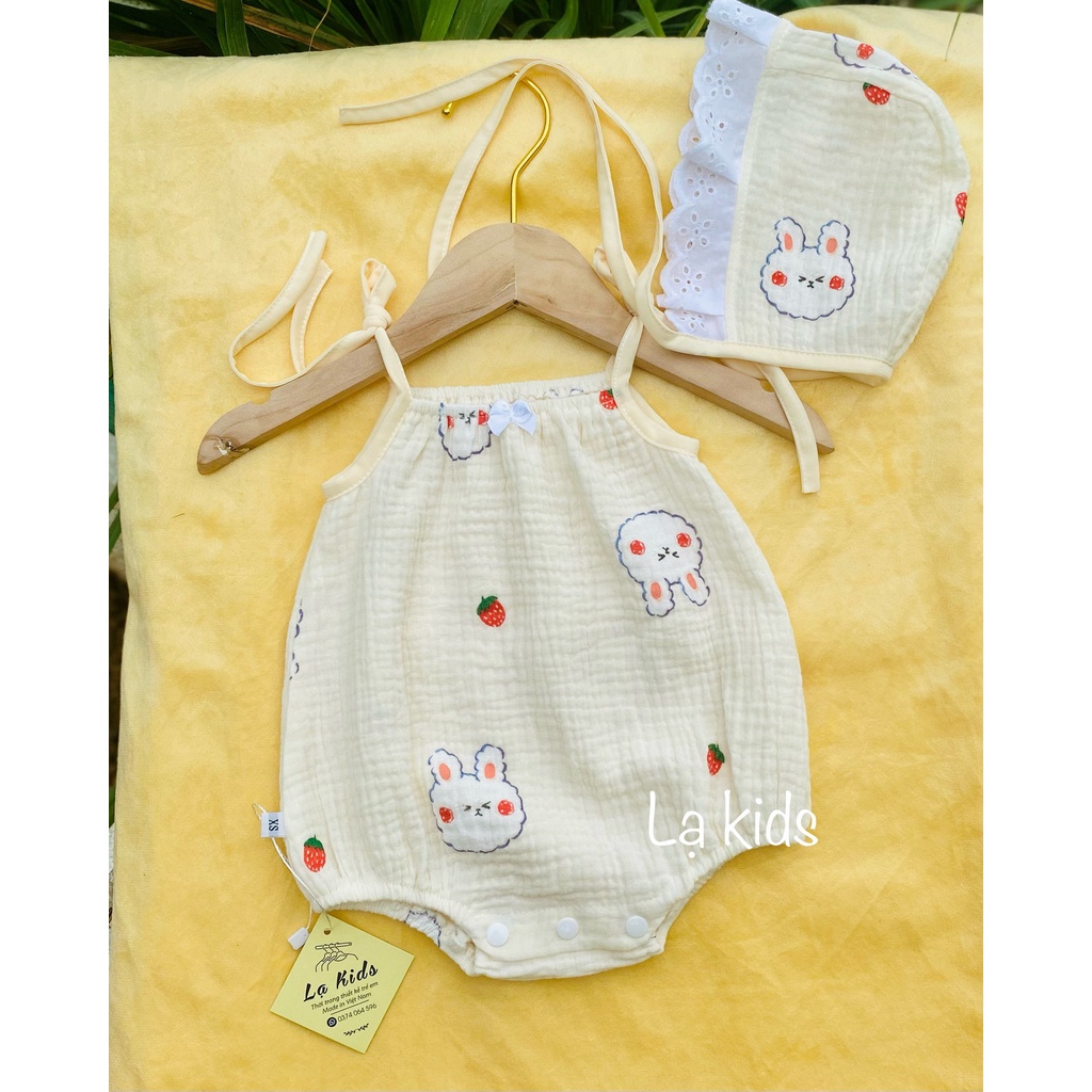 Body mùa hè cho bé gái , xô muslin siêu mát