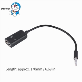 Giắc cắm 3,5 mm Tai nghe Micro Bộ chia âm thanh nổi Cáp chuyển đổi màu đen